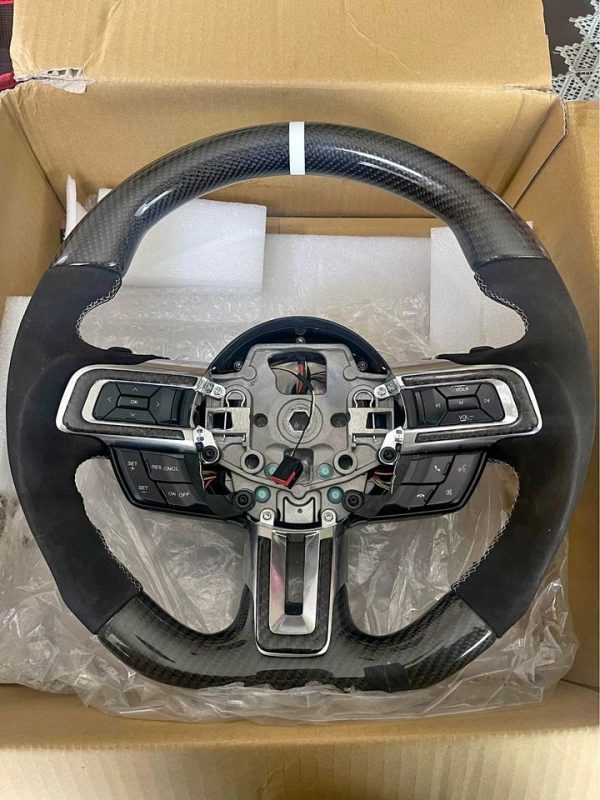 Alcantera/ carbon fiber Steering Wheel 2015-2017 Mustang