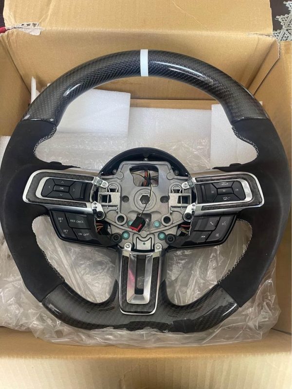 Alcantera/ carbon fiber Steering Wheel 2015-2017 Mustang - Image 2