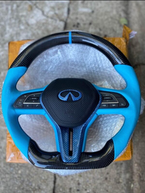 New Steering Wheel Carbon Fiber Blue Color Infinity Q50