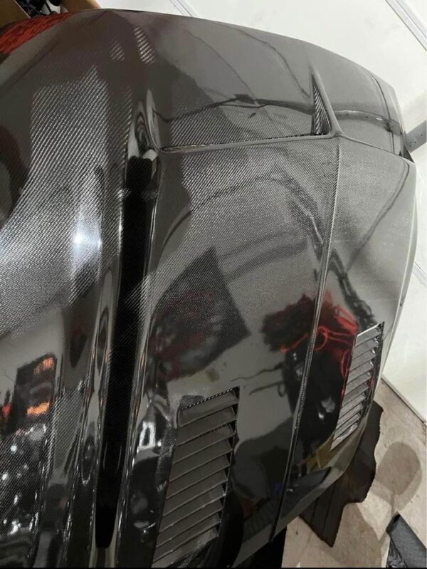 2018-2020 Mustang Carbon Fiber GT500 style Hood 1 Piece - Image 3