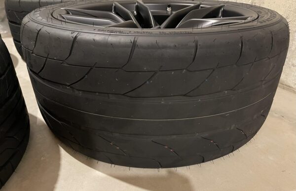 Toyota Supra OEM Rims Powder Coated Matte Black w/Nittos - Image 2