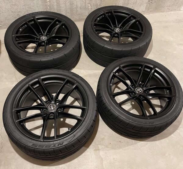 Toyota Supra OEM Rims Powder Coated Matte Black w/Nittos